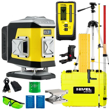 NIVEL SYSTEM LASER KRZYŻOWY NIEBIESKI CL2B + SJJ-M1 EX STATYW + RD800 CZUJNIK + LS24 ŁATA + LP36 TYCZKA