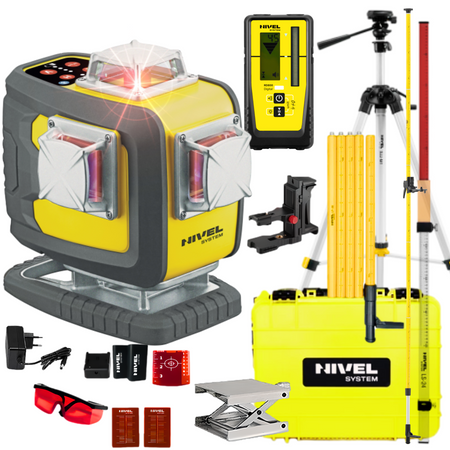 NIVEL SYSTEM LASER KRZYŻOWY CL4D-R BLUETOOTH + SJJ-M1 EX STATYW + RD800 CZUJNIK + LS24 ŁATA + LP36 TYCZKA