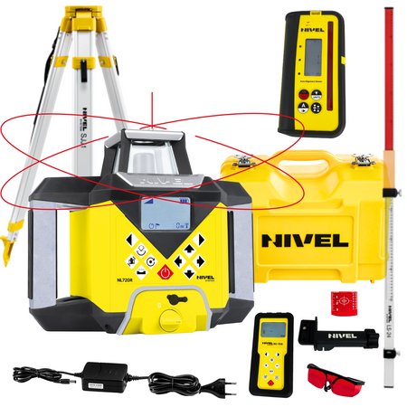 NIVEL SYSTEM NIWELATOR LASEROWY NL720R DIGITAL + SJJ1 STATYW + LS24 ŁATA